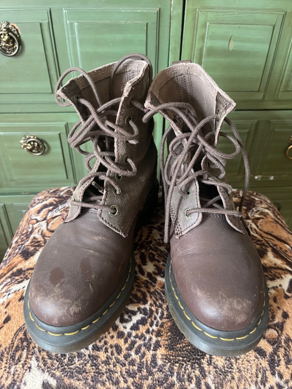 Dr. Martens Brown Leather Lace-Up Boots